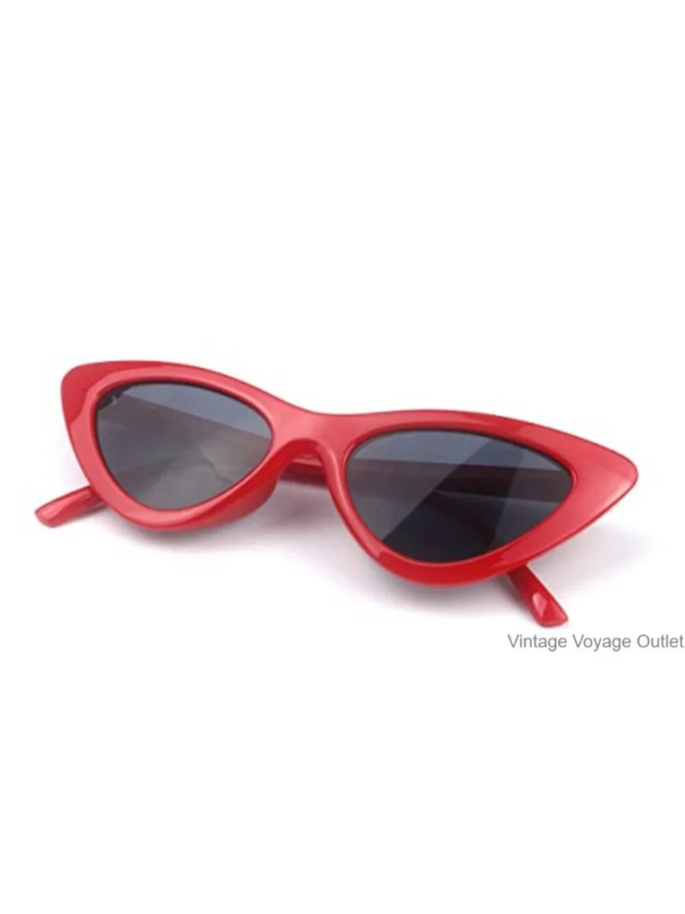 Cat Eye Sunglasses Vintage Narrow Frame Plastic Photochromic UV Protection